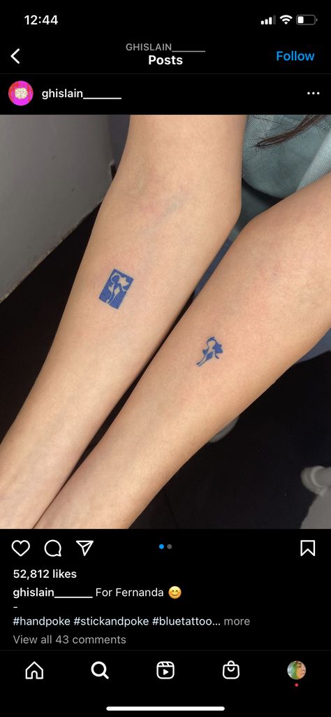 Blue Tattoo, Hand Poke, Stick And Poke, I Tattoo, Tatting, Tattoos, Blue, Quick Saves