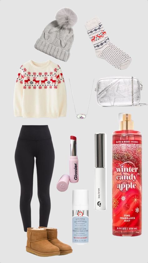 Christmas Outfit Layout, Christmas Outfit Preppy, Preppy Outfits Christmas, Christmas Fits For School, Christmas Outfits Preppy, Preppy Christmas Fits, What To Wear On Christmas Day, Christmas Preppy Outfits, Christmas Aesthetic Clothes