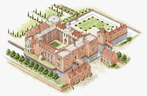 Sims 4 Palace, Medieval Castle Layout, Tudor Castle, Katherine Of Aragon, Tudor Architecture, Castle Floor Plan, Tudor England, Welsh Castles, English Houses