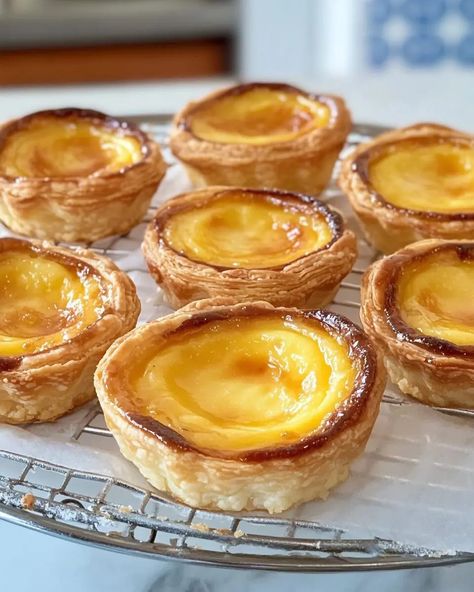 Portuguese Custard Tarts - Luna Recipe Porchagese Custard Tarts, British Custard Tart, Portugese Custard Tarts, Portuguese Pastry, Portuguese Custard Tart Recipe, Portuguese Custard Tarts, Portuguese Tarts, Portuguese Dessert Recipes, Custard Tarts Recipe