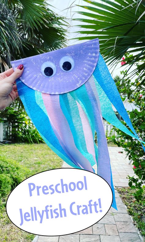 Ocean Art Crafts For Preschool, Water Animals Theme Preschool, Prek Ocean Art, Preschool Ocean Theme Crafts, Sea Art Preschool, Ocean Themed Arts And Crafts, Ocean Prek Crafts, Jellyfish Classroom Theme, Sea Animal Theme Preschool