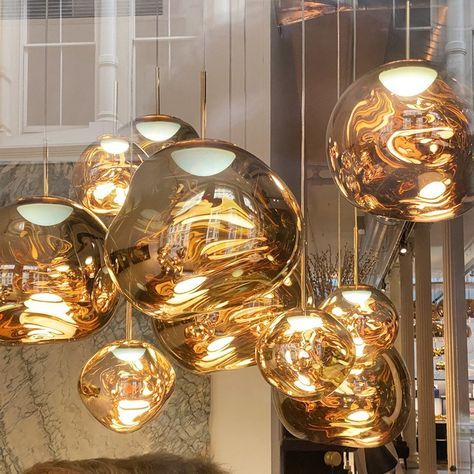 Tom Dixon Lamp, Birdcage Light, Tom Dixon Melt, Tom Dixon Lighting, Globe Light Fixture, Lights Over Kitchen Island, Unusual Lighting, Luminaire Original, Globe Pendant Light