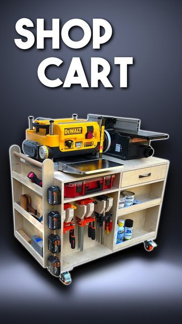 Tool Cart Organization, Diy Tool Cart, Jointer Stand, Power Tool Storage Cart, Planer Cart, Mobile Tool Cart, Lumber Storage Cart Diy, Planer Jointer Cart, Scrap Wood Cart Plans