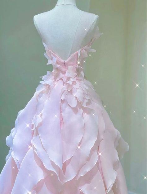 Pink Long Prom Dresses, Princess Dress Pink, Prom Dresses Strapless, Dress Organza, Pink Ball Gown, Strapless Evening Gowns, Gown Pink, Prom Dresses Long Pink, Floral Prom Dresses