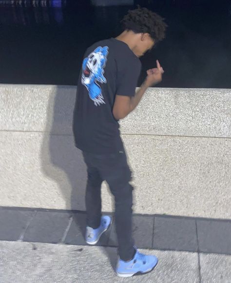 Unc Jordan 4s Outfit, University Blue 4s Jordans Outfit Men, Unc Jordan 4s Outfit Men, Jordan 4 Unc Outfit, Unc 4s Outfit, Jordan 4 Unc Outfit Men, Us Drip, Jordan 4 Outfit Men, Jordan 4 Outfits