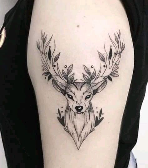 Like a crown, the antlers grow beyond its body, bringing it closer to the sky and making it sacred. In many cultures, the deer is a symbol of spiritual authority. During a deer's life the antlers fall off and grow again and the animal is also a symbol of regeneration. #tattoo #tattoos #tattooart #tattooed #tattoodesign # tattoo ideas # inspirational tattoo ideas # deer tattoos # deer tattoos for men # deer tattoos for women # tattoo life # tattoo ideas small # modern deer tattoo designs Deer Tattoos For Women, Stag Tattoo Design, Hirsch Tattoo Frau, Deer Tattoos, Deer Head Tattoo, Antler Tattoo, Doe Tattoo, Deer Tattoo Designs, Stag Tattoo