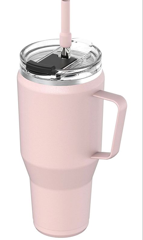 Light pink Stanley 40 oz dupe Pink Stanley, 40 Oz Tumbler With Handle, 40 Oz Tumbler, Tumbler With Handle, Boba Tea, Insulated Mugs, Insulated Stainless Steel Water Bottle, Insulated Cups, How To Make Tea