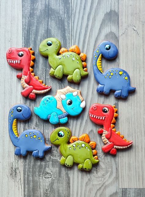 Trex Dinosaur Cookies Decorated, Decorated Dinosaur Cookies, Dinasour Cookies Decorated, Dinosaur Sugar Cookies Royal Icing, Dinosaur Decorated Cookies, Dinosaur Cookies Royal Icing, Dino Cookies Decorated, T Rex Cookies, Dinosaur Cookie Cake