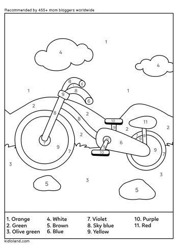 Bike Activities For Preschool, Bike Crafts For Preschoolers, Bicycle Preschool Craft, Bicycle Art Preschool, Bike Activities For Kids, Bicycle Activities For Preschool, Bicycle Colouring Pages, Activity Worksheets For Kids, Free Color By Number