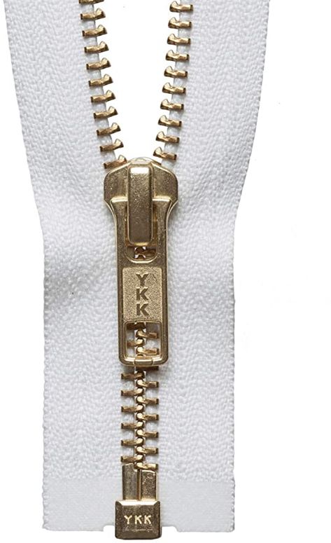 YKK 30"/ 76cm Metal Brass Open Ended Zip: White : Amazon.co.uk: Home & Kitchen Curtain Lining Fabric, Sewing Machine Brands, Interfacing Sewing, Metal Dress, Sewing Pattern Shop, Sew Over It, Burda Patterns, Gold Teeth, Tilly And The Buttons