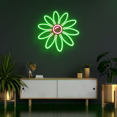 Acrylic Board, Flower Wall Decor, Bedroom Lighting, Led Neon Signs, Daisy Flower, Flower Wall, House Rooms, Multi Color, Daisy