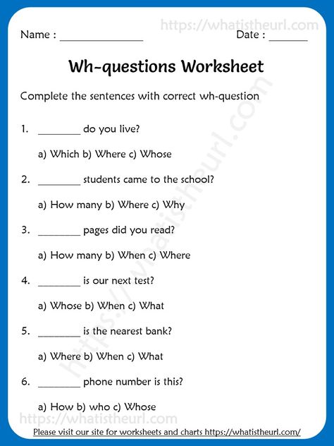 We have created a worksheet on “Wh Questions”.  There are totally 12 questions in the PDF.  Answer key is included.  For reference, you can check the answers and compare them,Please download the PDF Wh Questions Worksheets for Grade 5 Question Words Worksheet For Grade 1, Wh Questions Worksheet For Kindergarten, Wh Worksheets, Was Were Questions Worksheet, Ukg Class English Question Paper, Wh Question Worksheet For Kids, Question Tags Worksheet With Answers, Wh Questions Exercises, Worksheets For Grade 5