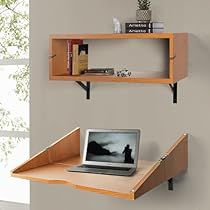 Wall Folding Table, Wall Desks, Wall Mounted Folding Desk, Desk For Office, Bedroom Brown, Floating Bedside Table, Table For Bedroom, Desks For Small Spaces, Folding Walls