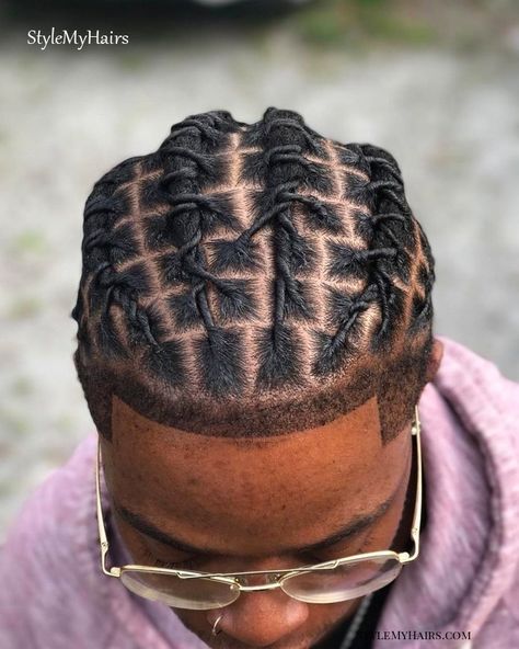 two-strand-twists-braids-for-men-with-short-hair-black-hair-man-with-glasses-pink-hoodie Dread Braids Men, 33 Braids, Man Braid, Mens Dreadlock Styles, Braids For Men, Cornrow Designs, Man Buns, Short Dreadlocks Styles, Dread Hairstyles For Men