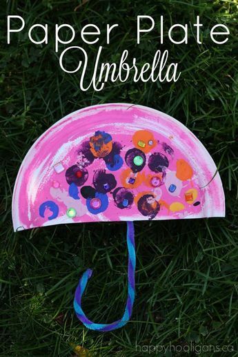 Paper Plate Umbrella - an easy Letter U craft for toddlers and preschoolers. Great rainy day craft, or for a preschool weather unit or theme - Happy Hooligans Paper Plate Umbrella, Letter U Craft, Letter U Crafts, U Craft, Umbrella Craft, Preschool Weather, Spring Lessons, Craft For Toddlers, Weather Crafts