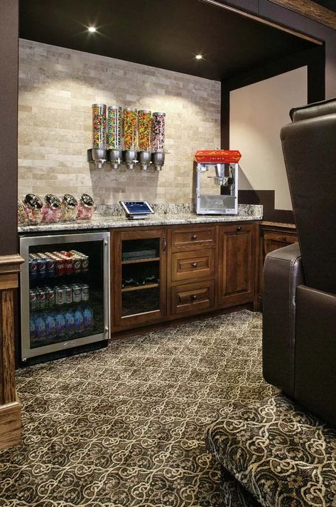 Gallery | Smart Home Installer in Gold Coast, IL | View Our Project Gallery Bonus Room Theater, Bar In Bonus Room, Media Room Kitchenette, Small Home Speakeasy, Movie Room Kitchenette, Media Room Snack Bar Ideas, Snack Bar Movie Room, Home Theater Kitchenette, Game Room Kitchenette