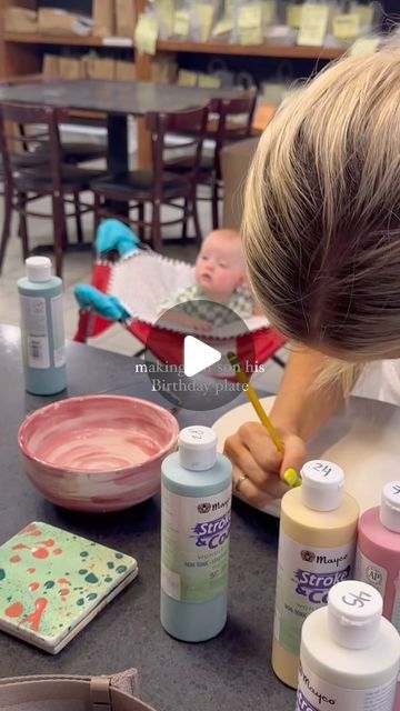 Mallory Parham Riddaugh on Instagram: "I’ve always LOVED the idea of making a birthday plate for my kids that they will use every year growing up on their birthday. I love that Harris was with us while we made it, and that he gets to use it on his first birthday on Thursday! 

If your baby has a birthday coming up, here’s your reminder to make them a birthday plate! 

I love the way it turned out; imperfect and homemade 💙💙

#momlife #newmom #newmomlife #newmomtips #boymom #momstyle #dadlife #firsttimemom #oneyearold #birthdayplate #birthdayplateidea #boybirthdayplate" First Birthday Plate, Birthday Plate, We Made It, Dad Life, One Year Old, Boy Mom, Happy Birthday To You, Mom Style, First Birthday