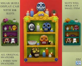 My Sims 4 Blog: Sugar Skull Display Case with 108 Slots by OM Skull Display, Zombie Christmas, Sims 4 Blog, Sims 4 Studio, Sims 4 Cc Shoes, Sims Building, Sims 4 Update, Skirts For Kids, Sims Mods