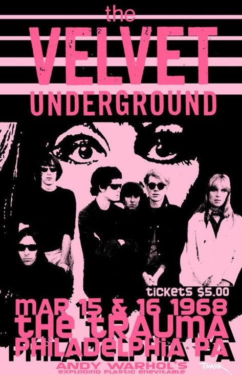 The Velvet Underground Poster, Velvet Underground Poster, The Velvet Underground & Nico, Blackpink Concert, The Velvet Underground, Blackpink Outfits, Punk Poster, Band Poster, Vintage Advertising Posters