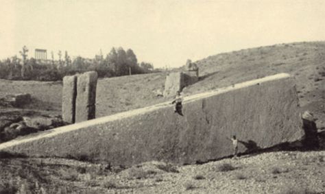 An old image depicting the massive stones at Baalbek Nephilim Giants, Ancient Astronaut, Stone Blocks, Ancient Origins, Ancient Mysteries, Ancient Aliens, Ancient Artifacts, Archaeological Site, Ancient Civilizations