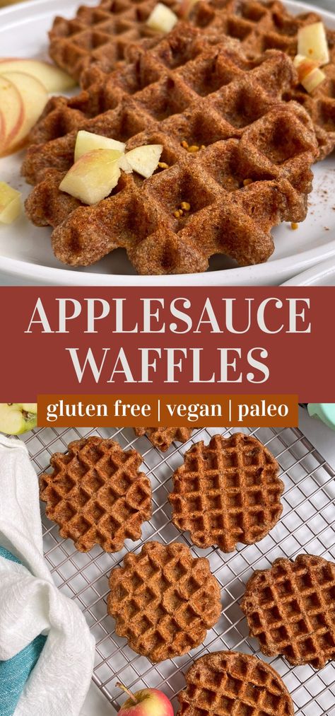 Applesauce Waffles, Apple Waffle Recipe, Vegan Applesauce, Paleo Waffles, Tigernut Flour, Grain Free Breakfast, Vegan Waffles, Aip Paleo Recipes, Healthy Paleo Recipes