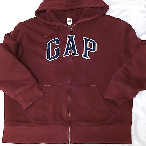 Gap Weatherized Hoodie..Sz L...Burgundy Gap Sweatshirt, Gap Logo, Gap Men, Gap Jacket, Gap Sweater, Gap Women, Zip Up Hoodies, Red Hoodie, Colorful Hoodies