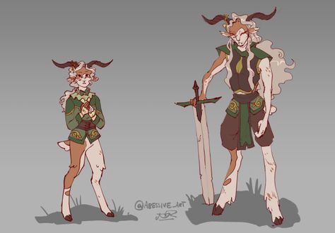 Fawn Dnd Character, Satyr Cleric Dnd, Fawn Character Design, Satyr Cleric, Goat Human Hybrid, Satyr Character Design, Dnd Faun, Dnd Satyr, Satyr Dnd