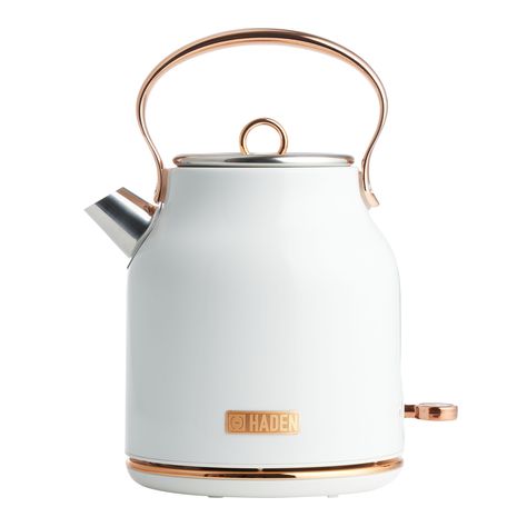 Haden Ivory and Copper Heritage Cordless Electric Kettle - World Market Heritage Kitchen, Tea Kettles, Farm Kitchen, Kitchen Appliance, Tea Kettle, World Market, Kitchen Items, Electric Kettle, Tools Accessories