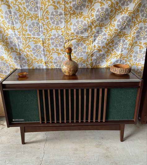 Audio Console, Aqua Living Room, Vintage Stereo Console, Audio Cabinet, Record Player Cabinet, Stereo Console, Style Council, Record Cabinet, Vintage Stereo