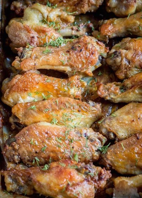 They're not *just* for football. Garlic Ranch Chicken, Ranch Chicken Wings, Ranch Wings, Baking Chicken, Garlic Ranch, Party Wings, Football Snacks, Baked Chicken Wings, Ranch Chicken