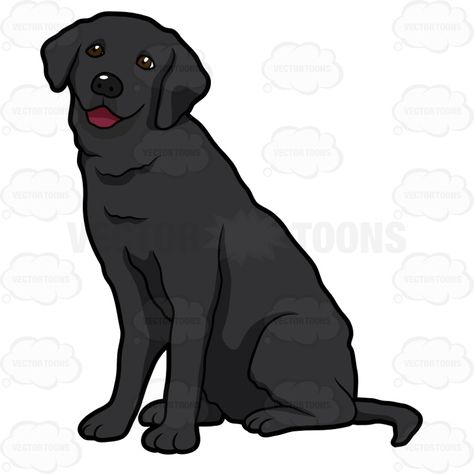 Black Dog Drawing, Black Labrador Drawing, Dog Drawing Labrador, Labrador Cartoon, Cartoon Labrador, Black Lab Illustration, Cartoon Black Lab, Black Labrador Cartoon, Cute Labrador Puppies