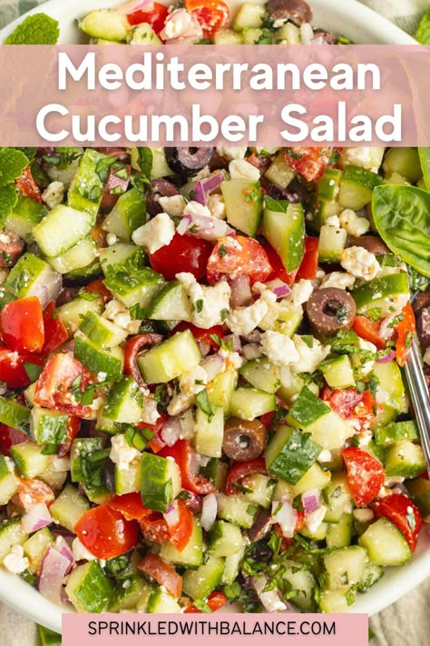 Mediterranean Diet Cucumber Salad, Cucumber Purple Onion Salad, Cucumber Bell Pepper Salad Recipes, Greek Cucumber Salad Feta, Mediterranean Cucumber Salad Recipes, Ww Cucumber Salad, Grape And Cucumber Salad, Cucumber Celery Salad, Grape Cucumber Salad Recipe