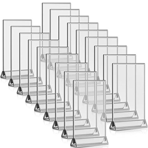 Amazon.com: 18 Pieces Frames Table Numbers Clear Table Sign Double Sided Picture Frame Table Number Holder Acrylic Sign Holder for Wedding Table Numbers, Menu Holder, Photo Frame (Silver, 4 x 6 Inches) : Home & Kitchen Framed Table Numbers Wedding, Double Sided Picture Frame, Clear Picture Frames, Framed Table Numbers, Acrylic Sign Holder, Picture Frame Table, Table Number Holder, Best Photo Frames, 4x6 Frames