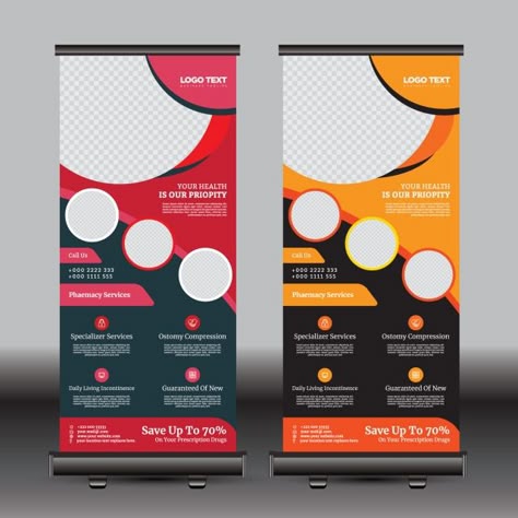 Tech Poster, Corel Draw Tutorial, Standing Banner Design, Standing Banner, Rollup Banner Design, Roll Up Banner Design, Roll Banner, Medical Brochure, Dentist Doctor