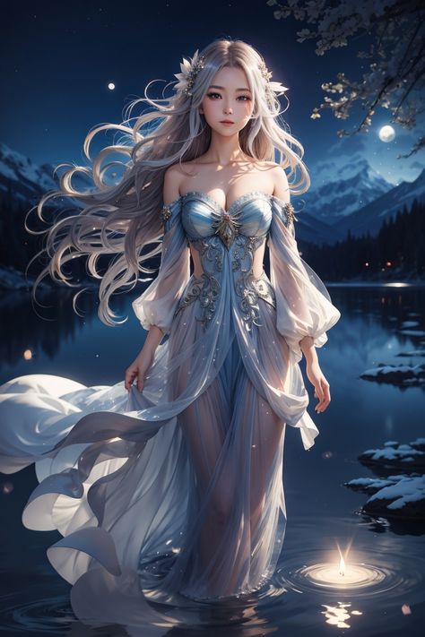 Dress Animation, Daughter Of Poseidon, Mens Inspiration, Wallpaper Summer, Fairy Dresses, Flowing Water, Female Friends, Dreamy Art, Perfect World