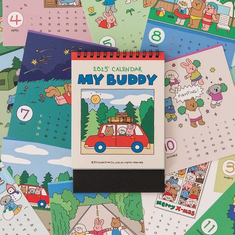 Dailylike My Buddy Small Desk Calendar Monthly Planner Journal, Small Desk Calendar, Work Calendar, Mini Desk Calendar, Cute Calendar, Note Memo, Korean Stationery, 2025 Calendar, Wire Binding