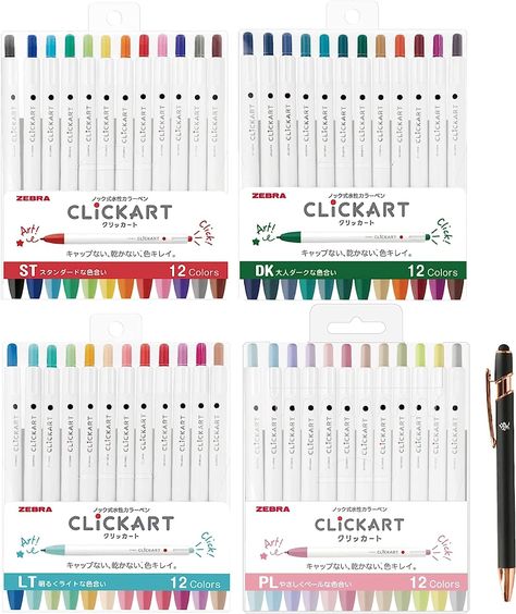 Zebra Clickart Water-Based Pen 48 Colors All Color Set 0.6mm WYSS22-48C Japan Import With Original Stylus Ballpoint Touch Pen Zebra Clickart, Zebra Art, Pale Orange, Pale Colors, Sand Beige, Colored Pens, Marker Pen, Office Products, Purple Roses