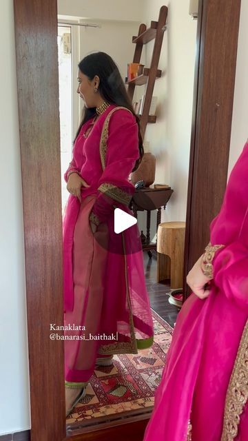 BANARASI BAITHAK on Instagram: "Kanaklata- LIMITED EDITION hot pink and parrot green tissue sets! 

#suitstyle #suitsalwar #punjabisuit #pakistanisuits #indianwear #fashion #style #dupatta #weddingsuits #suitsetsforwomen #dupattalove #southasianfashion" Banarasi Dupatta Styling, Dupatta Styling, Parrot Green, Quick Outfits, Pakistani Suits, Suit Style, Punjabi Suits, Indian Wear, Asian Fashion