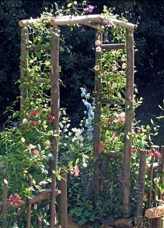 Diy Garden Landscaping, Garden Archway, Wood Arbor, Rustic Pergola, Pergola Diy, Cheap Landscaping Ideas, Climbing Flowers, Garden Vines, Garden Arbor