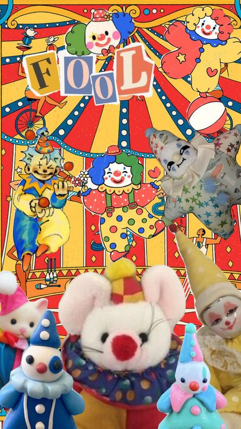 #clowncore #circus #silly Clowns Wallpaper, Clown Wallpaper Aesthetic Cute, Clown Astethic Wallpaper, Clown Core Aesthetic Wallpaper, Clown Desktop Wallpaper, Cute Clown Background, Cute Clown, Circus Theme, Child Development