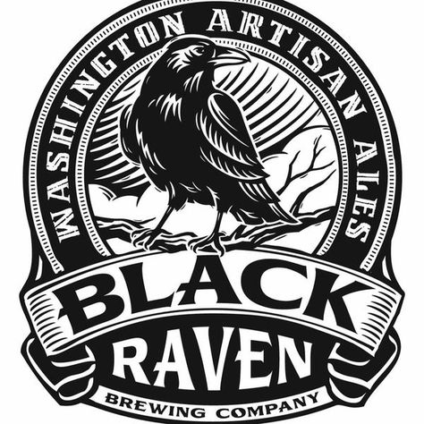 Brewery Logos, Raven Logo, Stone Brewing, Beer Label Design, Brewing Beer, Beer Art, Crow Art, Black Raven, Beer Logo