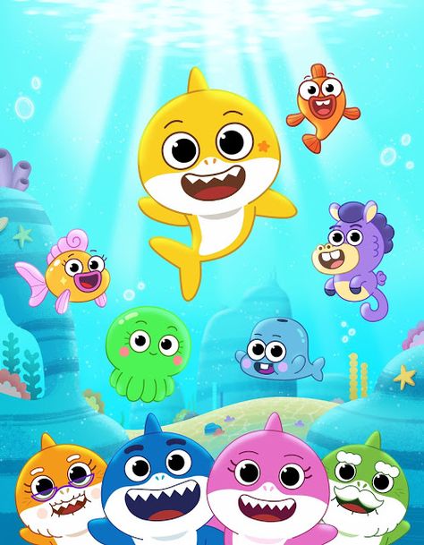 NickALive!: Nickelodeon Dives In With All-New 'Baby Shark' Animated Preschool Series 'Baby Shark’s Big Show!' Best Friends Game, Shark Pictures, Shark Family, Blue’s Clues, Shark Birthday, Nick Jr, Big Show, Family Movies, Cartoon Images