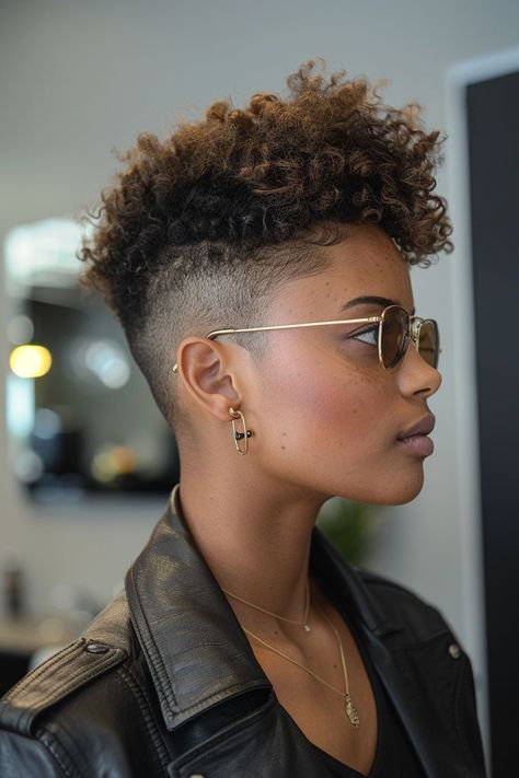 Fade Haircut Women Black, Taper Fade Haircut Women, Fade Haircut Women, Age With Grace, Short Natural Curly Hair, Natural Curly Hair Cuts, Shaved Hair Designs, Tapered Natural Hair, Haircut Women