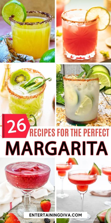 26 Recipes For The Perfect Margarita Spring Margarita Recipes, Unique Margaritas, Gin Margarita Cocktail Recipes, Mother’s Day Margaritas, Best Margarita Mix To Buy, Unique Margarita Recipes, Tommy’s Margarita, Margarita Party, Classic Margarita Recipe