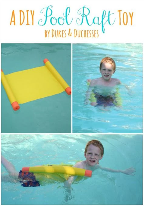 DIY pool raft toy Diy Pool Toys, Pool Raft, Pool Noodle Crafts, Pool Rafts, Diy Pool, Pool Noodles, Pool Time, Pool Toys, Summer Projects