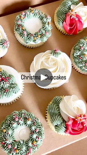 18 reactions · 3 comments | Christmas Cupcakes #cupcakes #customcupcakes #christmascupcakes #christmas #cupcake #cupcakedecorating #cupcakeart #cupcakedesign #cupcakeideas #reels #fbreels #fyp #satisfying #satisfyingvideos | Sweet Creations Bakehouse | AWA · Christmas Tree & Santa Claus Drawing Christmas Inspired Cupcakes, Xmas Cupcake Ideas, Santa Claus Drawing, Tree Santa, Christmas Cupcake, Cupcake Art, Christmas Tree And Santa, Custom Cupcakes, Santa Claus Christmas Tree