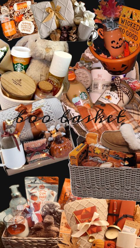 boo basket Fall Basket Ideas, Fall Basket, Boo Basket, Pumpkin Caramel, Caramel Macchiato, Basket Ideas, Autumn Theme, Caramel, Vanilla