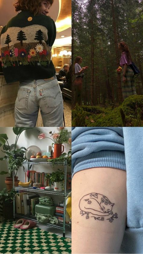 Tattoos Cottagecore, Cottage Core Tattoo Ideas, Goblincore Tattoo, Fairycore Tattoo, Cottage Core Tattoos, Cottagecore Tattoos, Antique Cottagecore, Cottagecore Tattoo, Cottagecore Plants