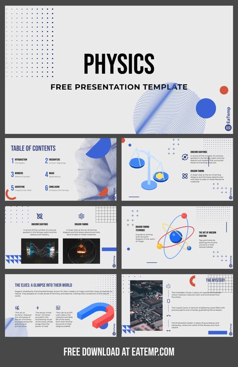 Physics PowerPoint Presentation Template - Free PowerPoint Templates, Google Slides, Figma Deck And Resume Physics Powerpoint Template, Physics Presentation, Slides Background, Science Powerpoint, Canva Presentation, Free Powerpoint Presentations, Powerpoint Animation, Powerpoint Tips, Powerpoint Slide Designs