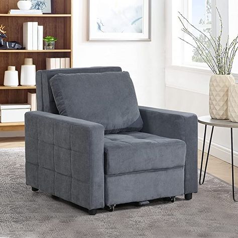 Small Sofa Chair, Chair Sleeper, Living Room Dark, Sleeper Chair Bed, Convertible Chair, Bed Single, Room Dark, Space Living Room, Sleeper Bed